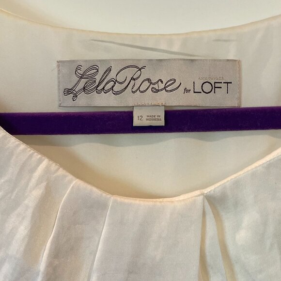Lela Rose by Loft Dress - Cream & Gold (size 12) - EUC - Picture 4 of 6
